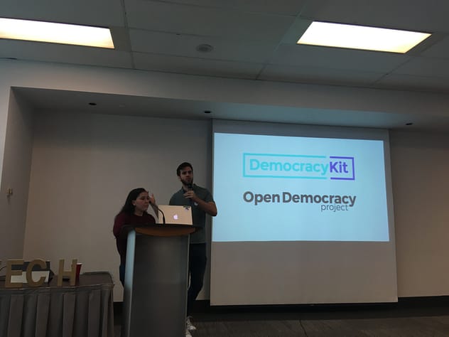 hacknight #98 with Riley Peterson and Micah Richardson presenting for DemocracyKit